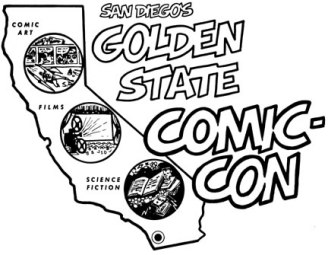 San Diego's Golden State Comic-Con Original 1970 Logo: Design by Shel Dorf; Lettering by Scott Shaw!